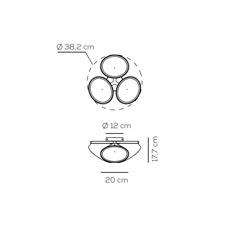 Specification Image for Axolight Orchid PL LED Ceiling and Wall Light