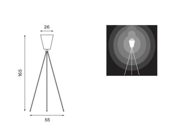 Specification Image for Northern Oslo Wood Floor Lamp