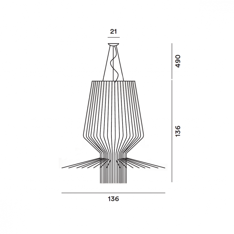 Specification Image for Foscarini Allegro Assai LED Pendant
