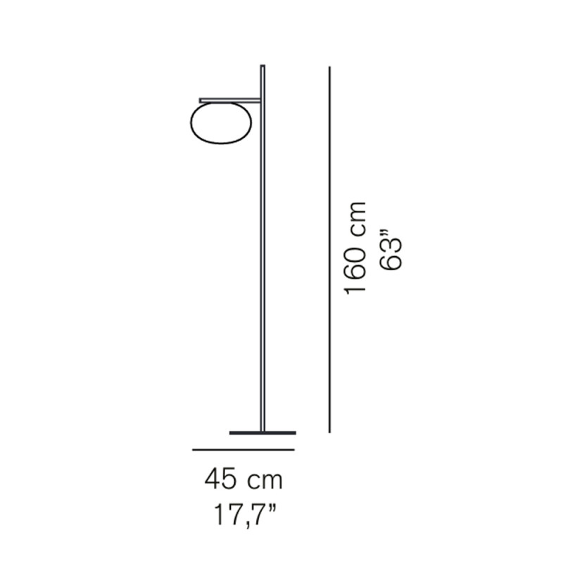 Specification Image for Oluce Alba Floor Lamp