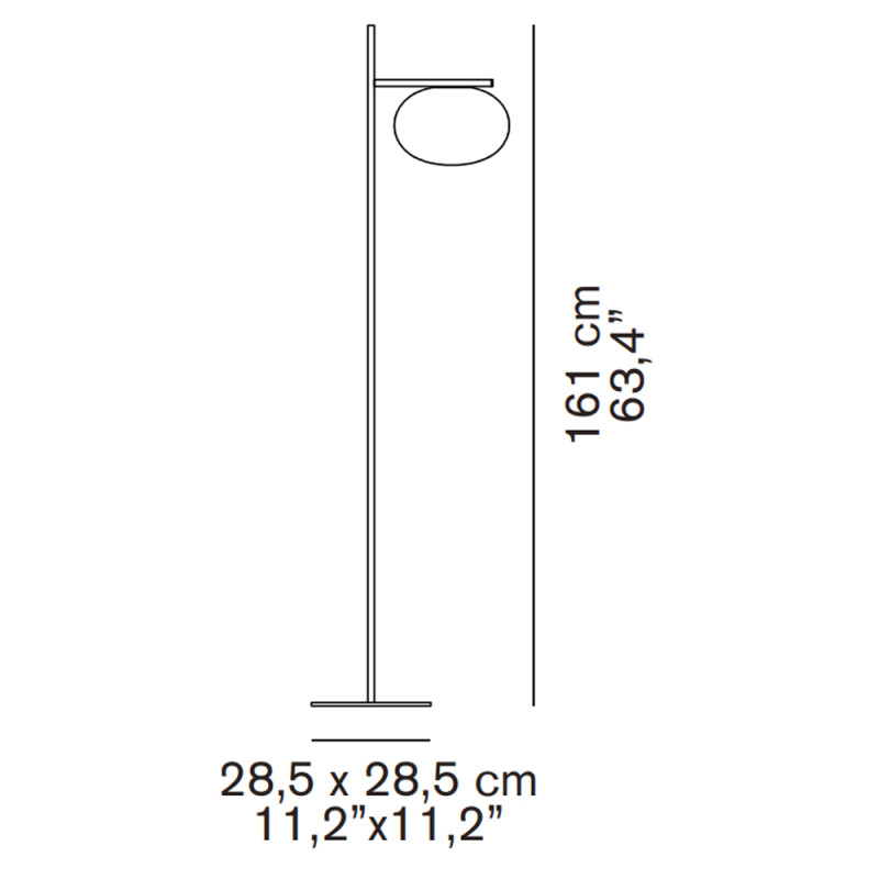 Specification Image for Oluce Alba Floor Lamp