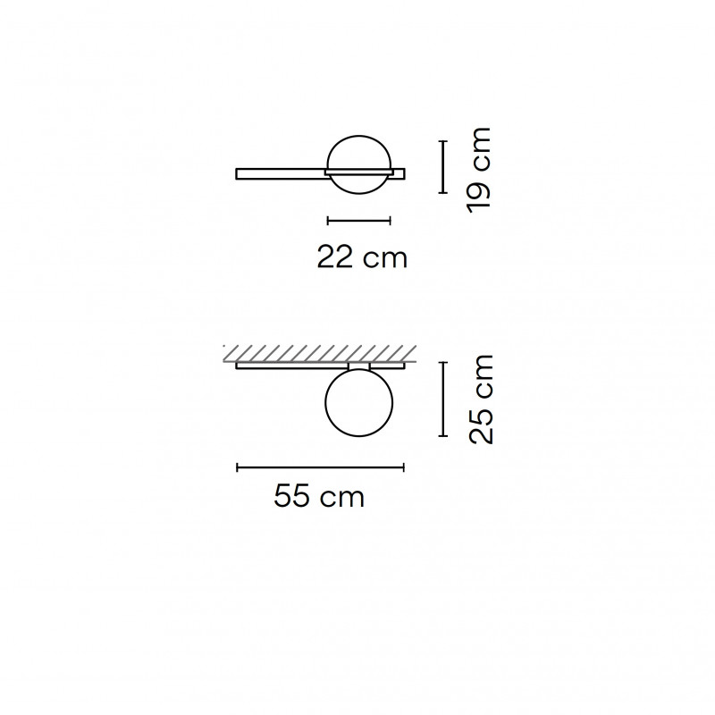 Specification image for Vibia Palma 3700 LED Wall Light