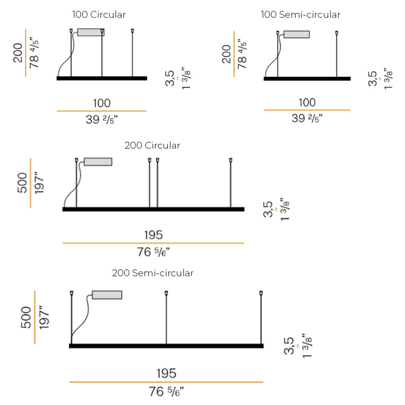 Specification Image for Panzeri Brooklyn Round Suspension LED