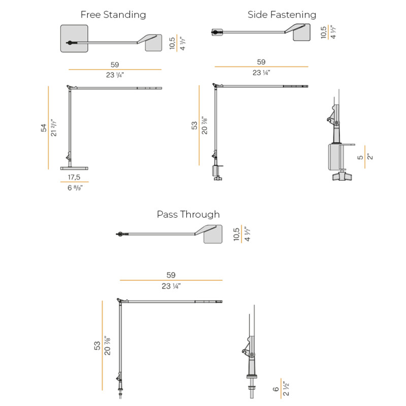 Specification Image for Panzeri Jackie LED Desk Lamp
