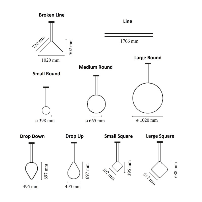 Specification Image for Flos Arrangements LED Pendant