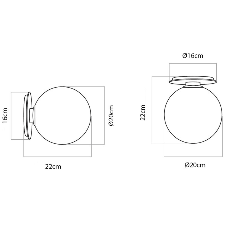 Specification image for Audo Copenhagen TR Bulb Ceiling/Wall Light