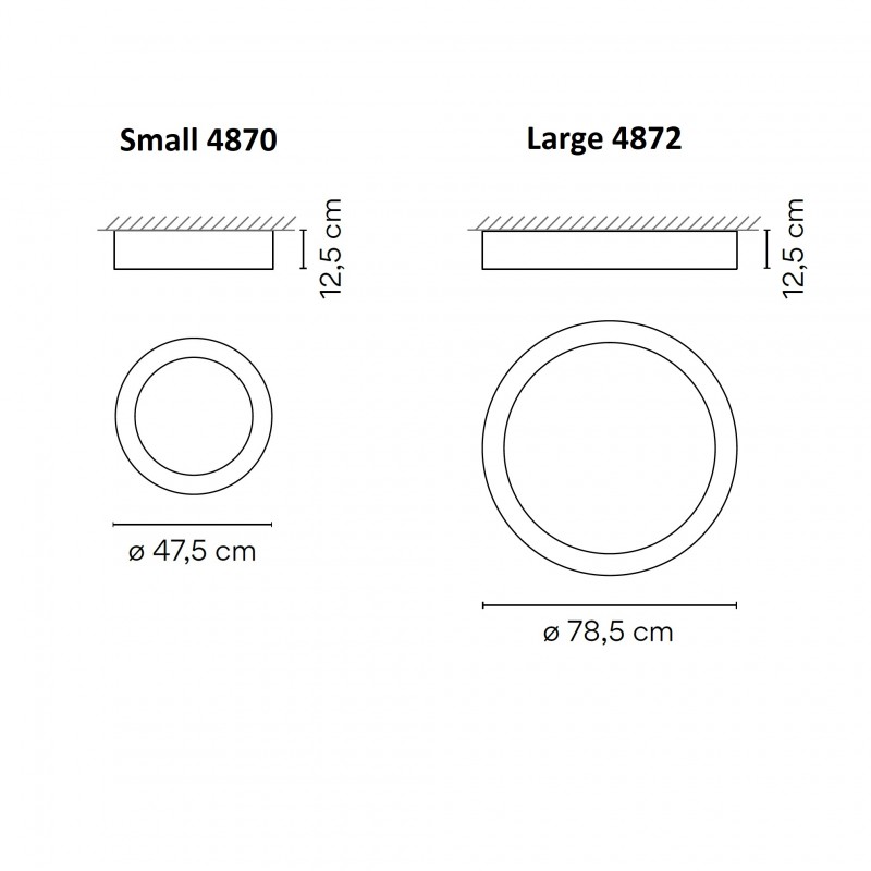 Specification image for Vibia Duo Round LED Ceiling Light