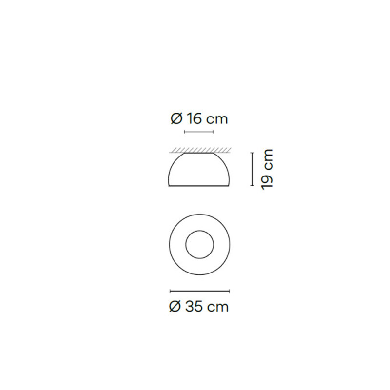 Specification Image for Vibia Duo Ceiling Dome LED Light