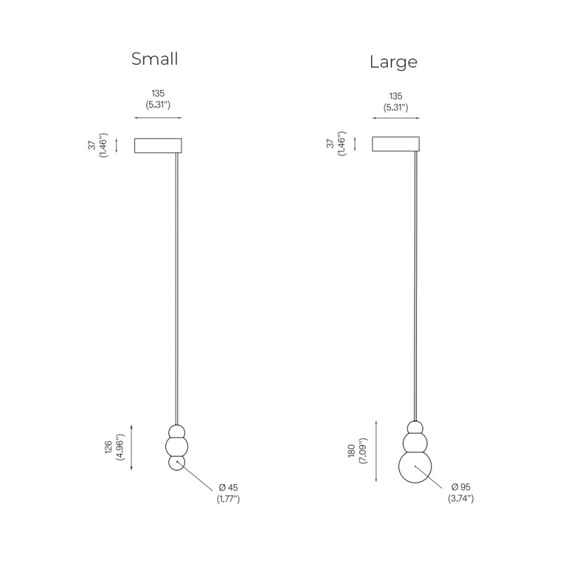 Specification Image for Michael Anastassiades Ball Light Wall Bracket Flex