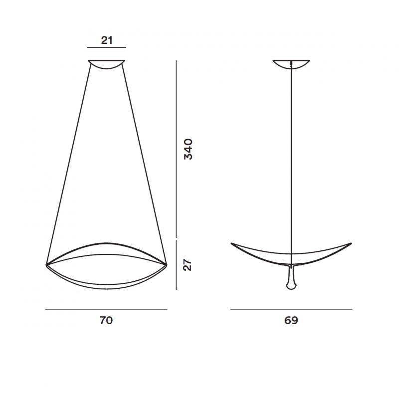 Specification image for Foscarini Plena LED Pendant