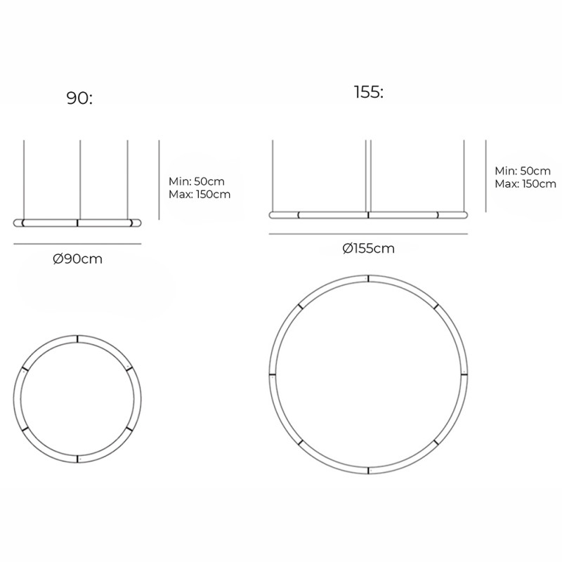 Specification Image for Artemide Alphabet of Light Circular LED Suspension