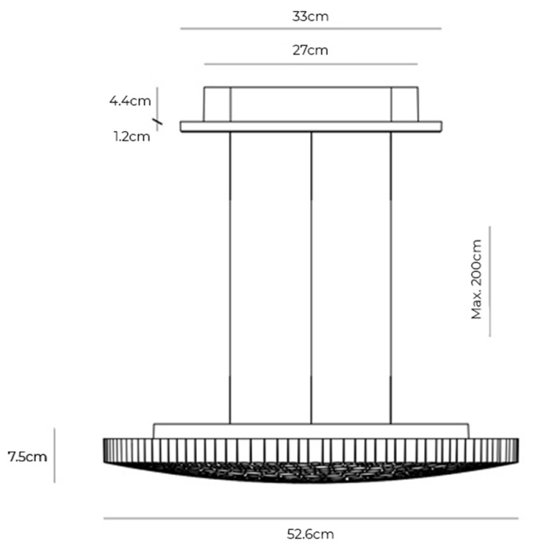 Specification Image for Artemide Calipso LED Suspension App compatible