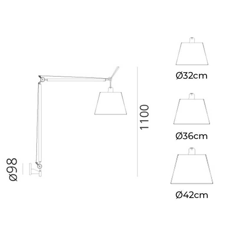 Specification Image for Artemide Tolomeo Mega Wall Light