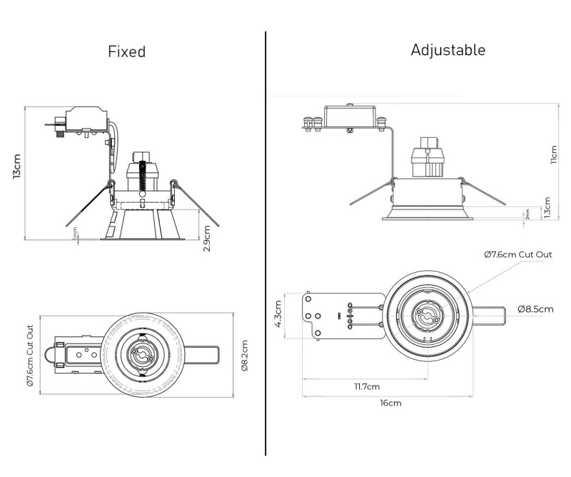 Specification image for Astro Minima Round Recessed Light