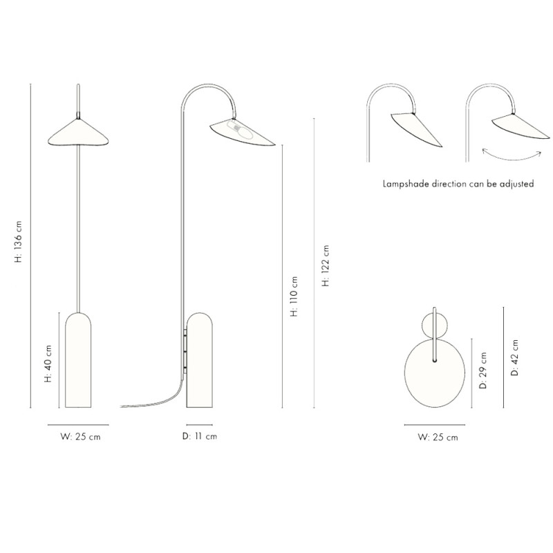 Specification Image for Ferm Living Arum Floor Lamp