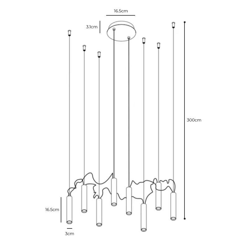 Specification image for Davide Groppi Simbiosi LED Chandelier
