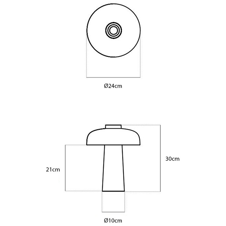 Specification image for Audo Copenhagen Reverse LED Table Lamp