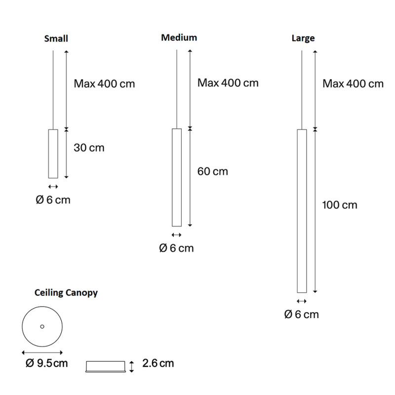 Specification Image for Lodes A-Tube Pendant 