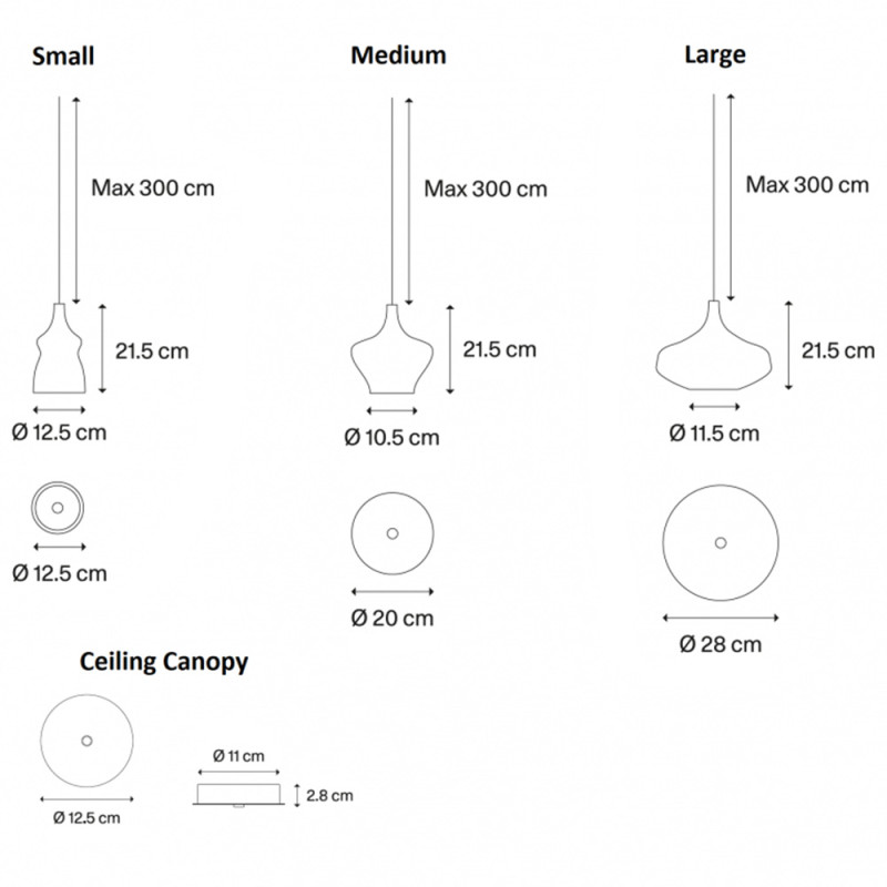 Specification Image for Lodes Nostalgia LED Pendant 