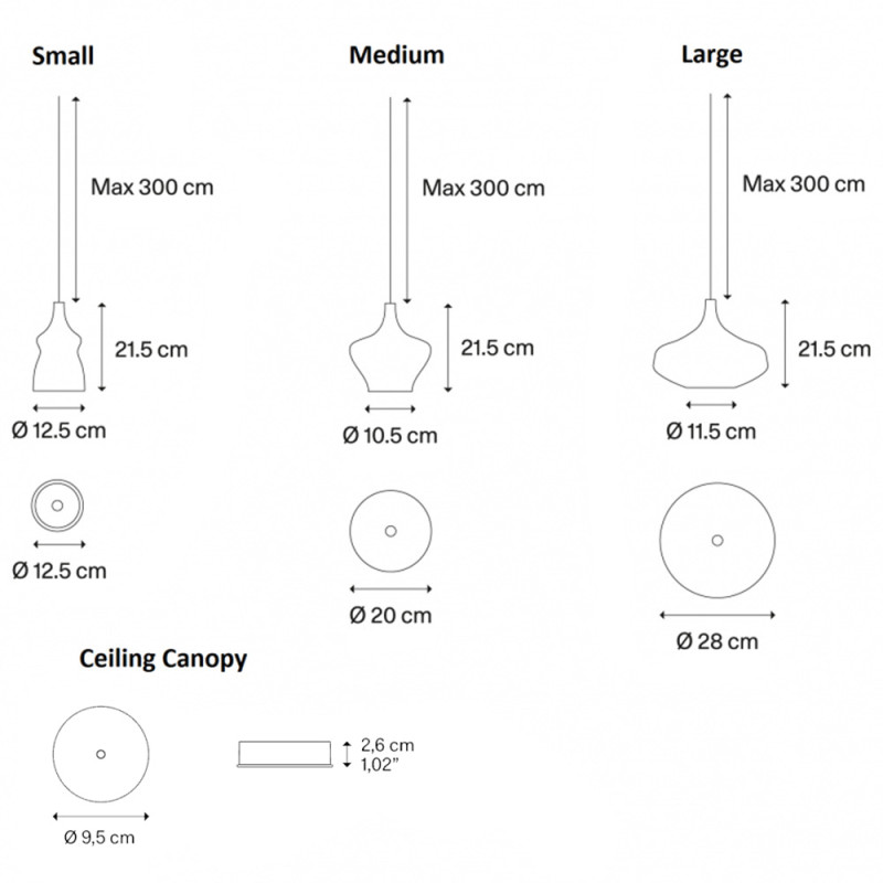 Specification Image for Lodes Nostalgia LED Pendant 