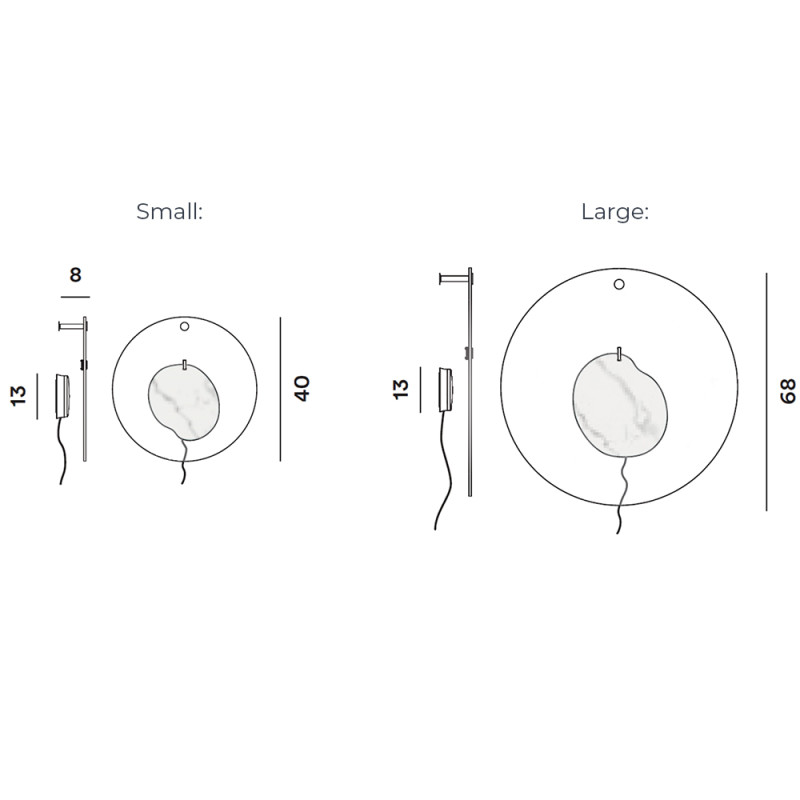 Specification Image for Foscarini Gioia Wall Light