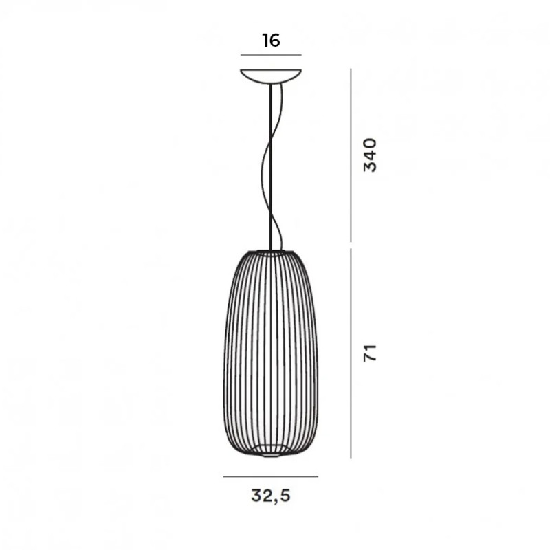 Specification Image for Foscarini Spokes 1 LED MyLight Pendant