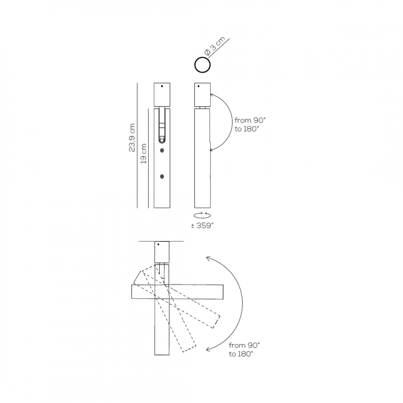 Specification Image for Axolight Ego LED Ceiling/Wall Light