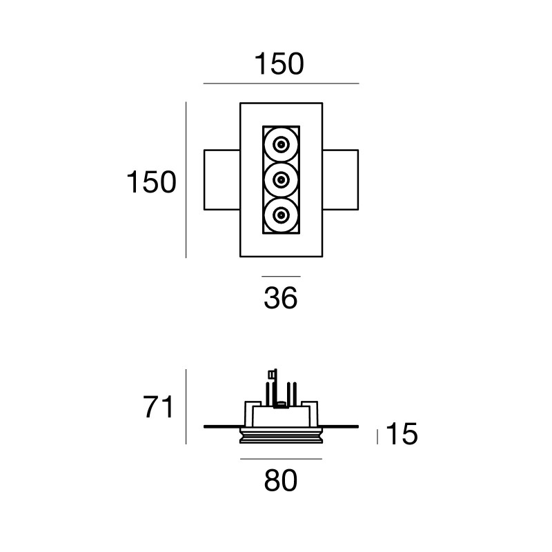 Specification Image for Light Attack Gyp-Line-3 LED Recessed Ceiling Light