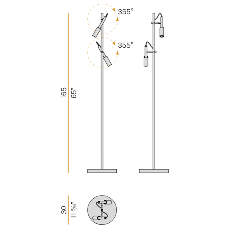 Specification Image for Panzeri Tubino LED Floor Lamp