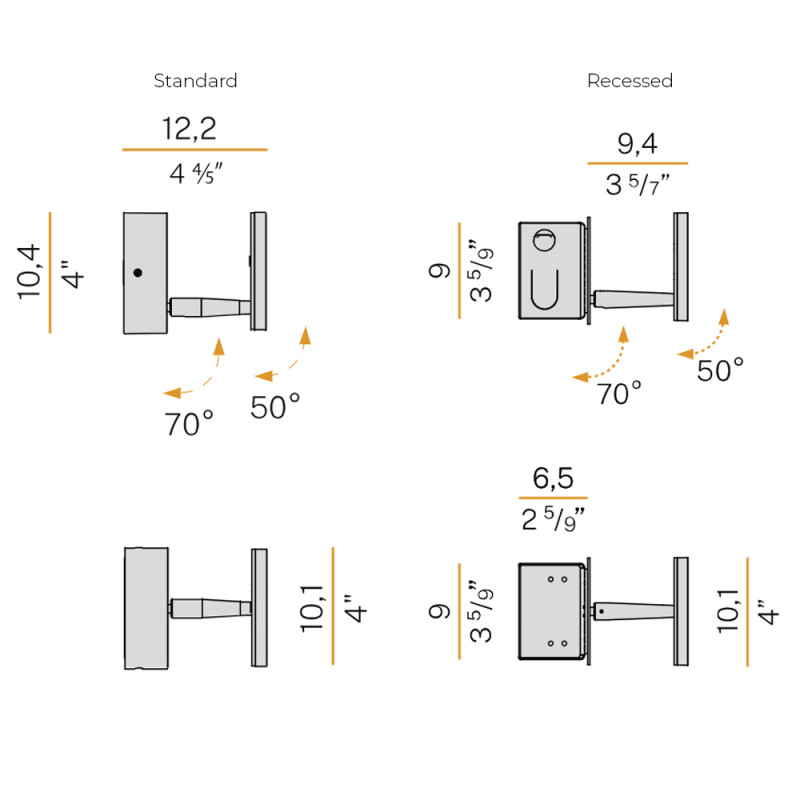 Specification Image for Panzeri Bella LED Wall Light