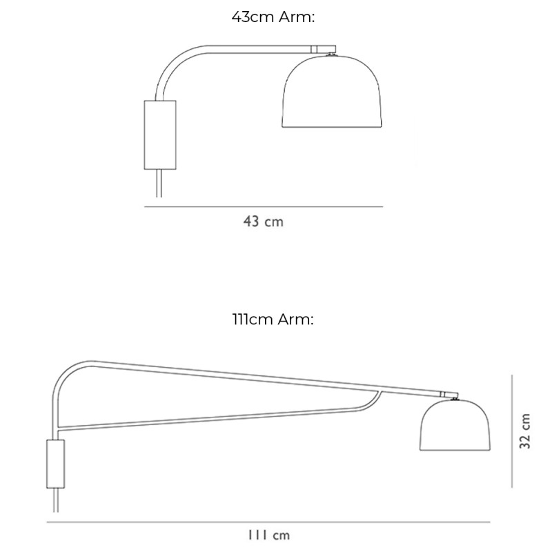 Specification Image for Normann Copenhagen Grant LED Wall Light