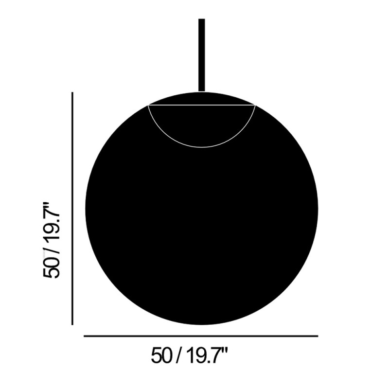 Specification image for Tom Dixon Globe LED Pendant