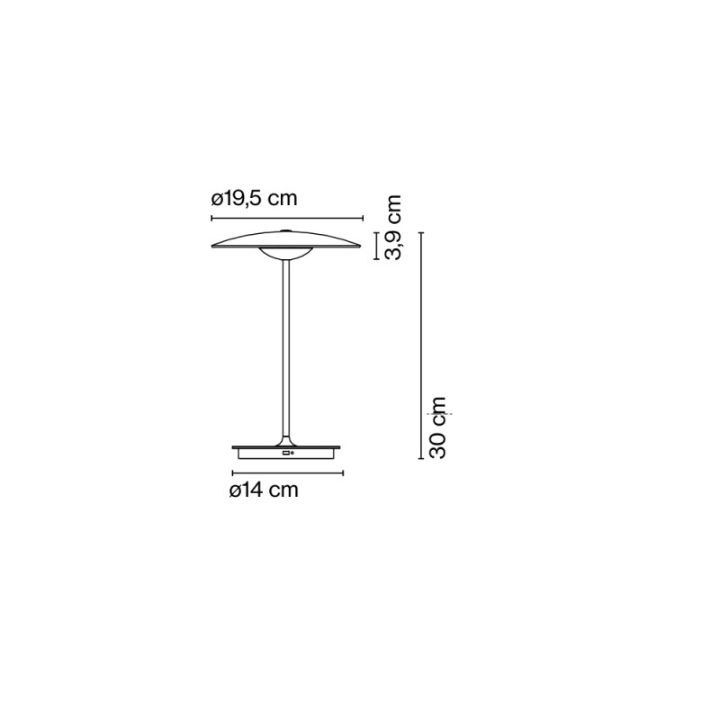 Specification Image for Marset Ginger 20 M LED Portable Table Lamp