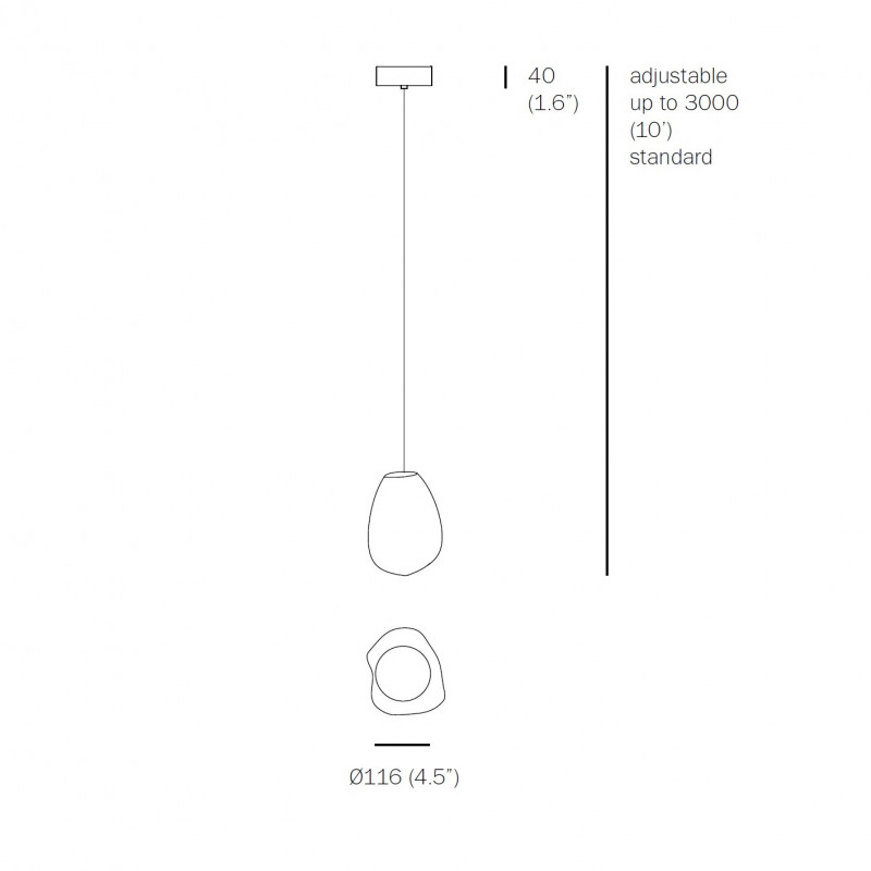 Specification image for Bocci 73.1V Single Pendant