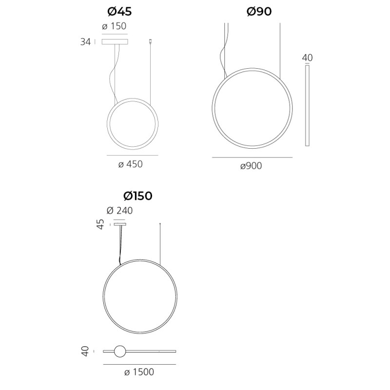 Specification Image for Artemide Architectural O LED Suspension Light