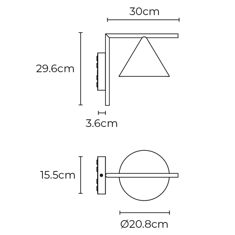 Specification Image for Flos Captain Flint Outdoor LED Wall Light