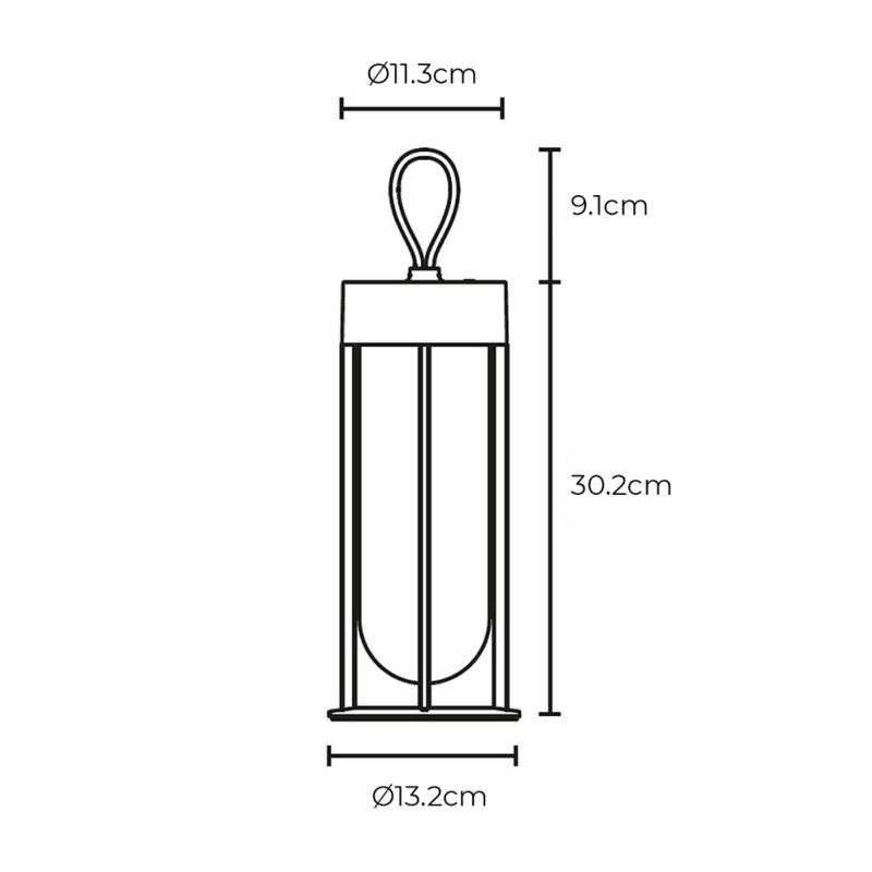 Specification Image for Flos In Vitro LED Outdoor Portable Lamp