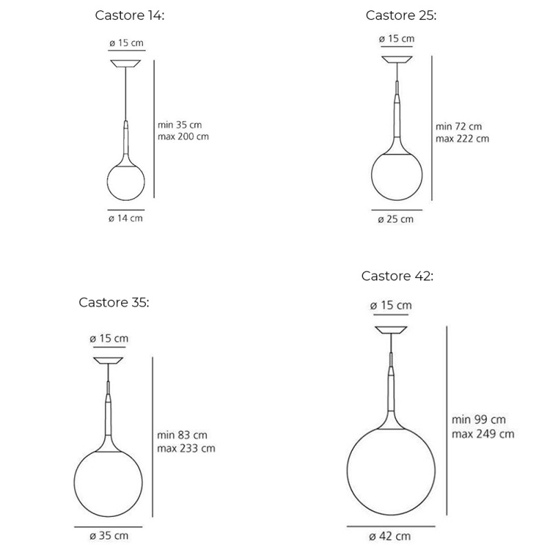 Specification Image for Artemide Castore Suspension Light