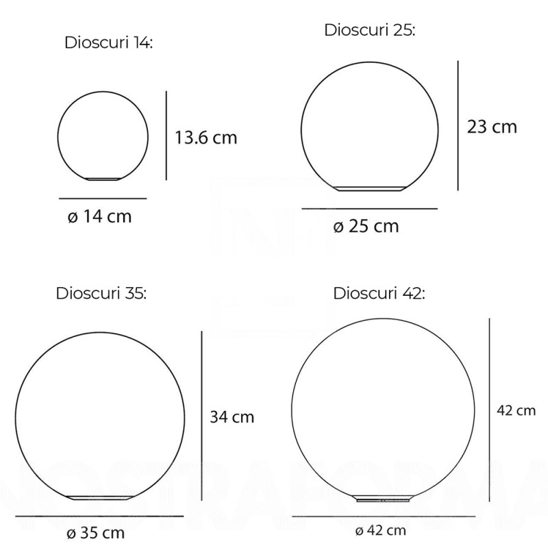 Specification Image for Artemide Dioscuri Table lamp
