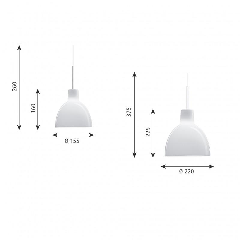 Specification image for Louis Poulsen Toldbod Glass Pendant