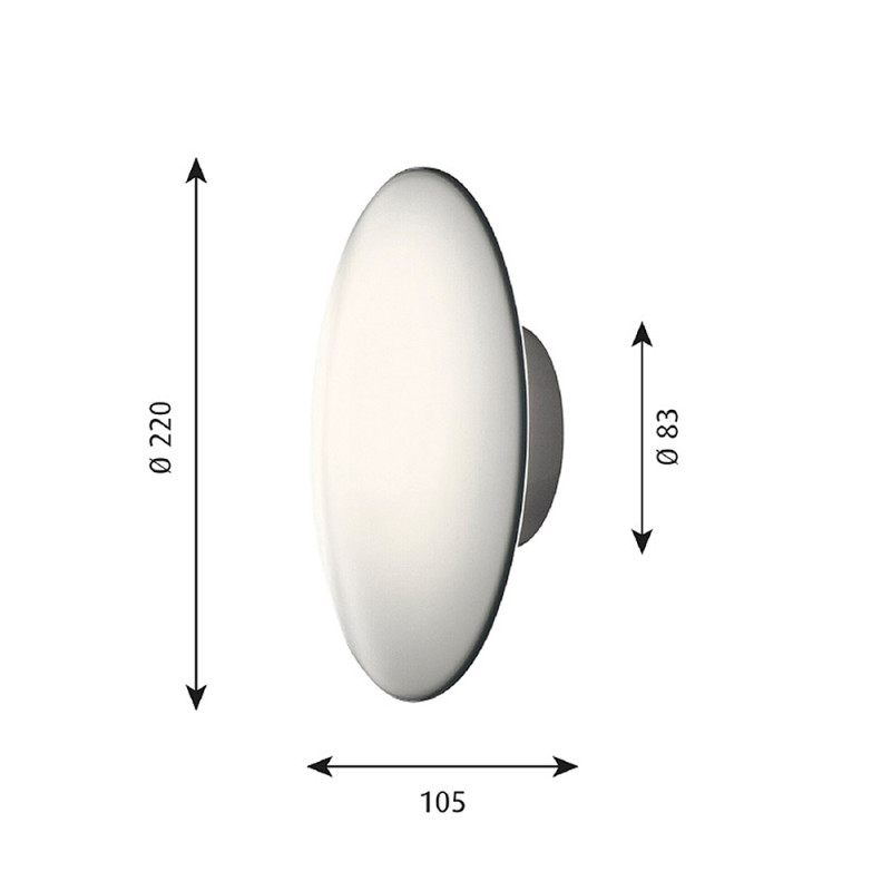 Specification image for Louis Poulsen AJ Eklipta LED Wall/Ceiling Light
