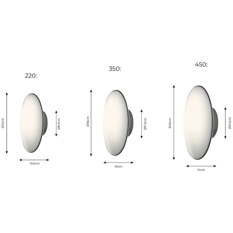 Specification Image for Louis Poulsen AJ Eklipta Ceiling/Wall Light