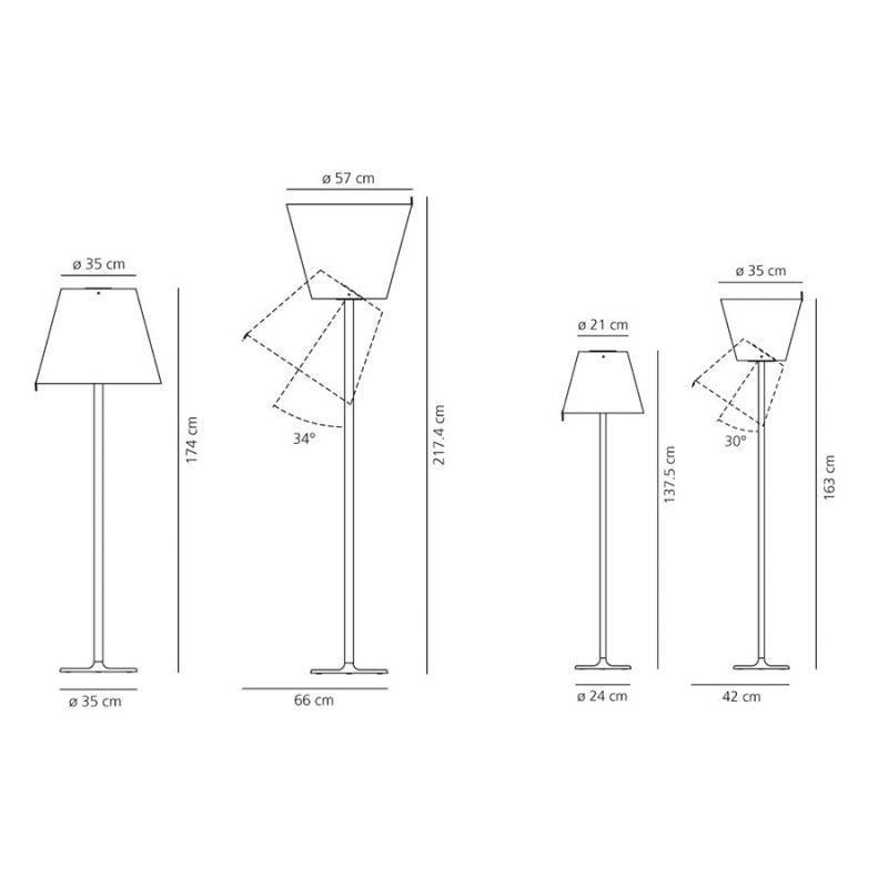 Specification image for Artemide Melampo Floor Lamp