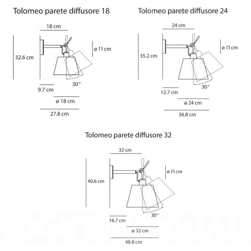 Artemide Tolomeo Diffusore Wall Light