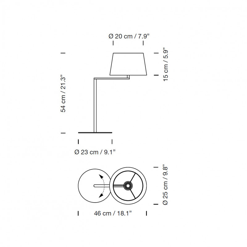Specification Image for Santa & Cole Americana Table Lamp