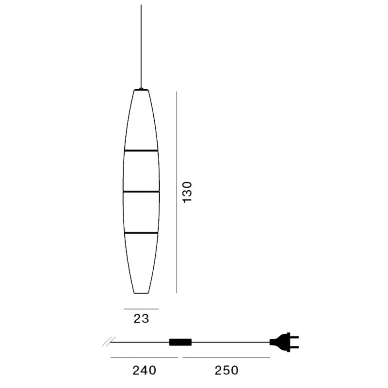 Specification Image for Foscarini Havana Outdoor Pendant 