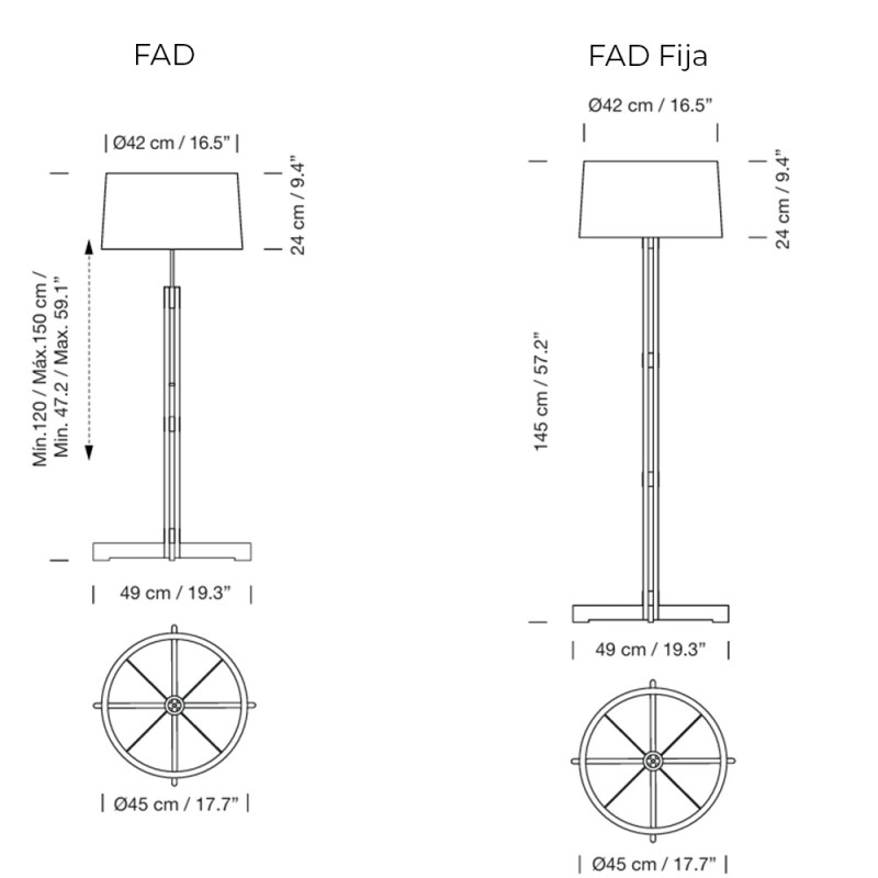 Specification image for Santa & Cole FAD Floor Lamp