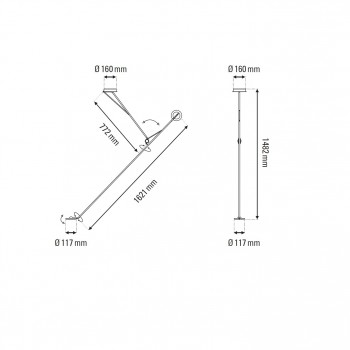 Specification image for DCW éditions Aaro LED Ceiling Light