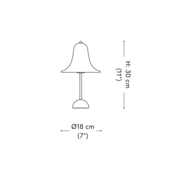 Specification Image for Verpan Pantop LED Portable Table Lamp