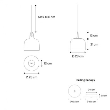 Specification image for Lodes JIM Bell Pendant
